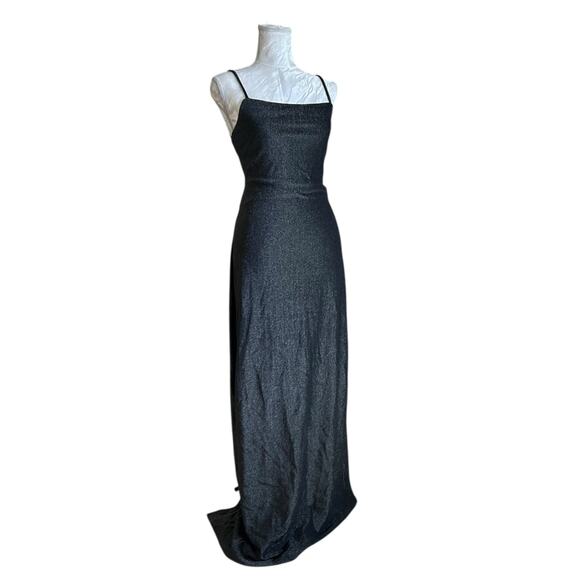 Vintage Sparkling Metallic Cutout Bodycon Dress Womens Sz XS Formal Lace Back - Picture 3 of 15